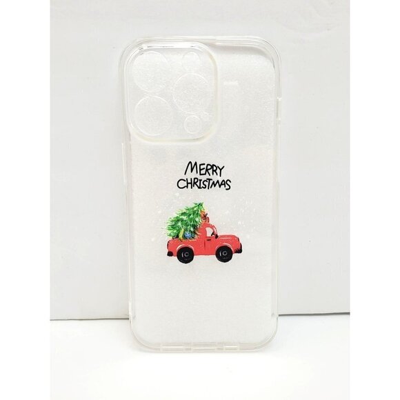 Iphone 14 Pro Christmas Tree Red Truck Merry Christmas Phone Case Clear - Picture 2 of 3